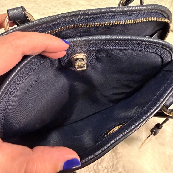 Coach Prince Street Mini Satchel Crossgrain Leather Blue - Picture 11 of 15